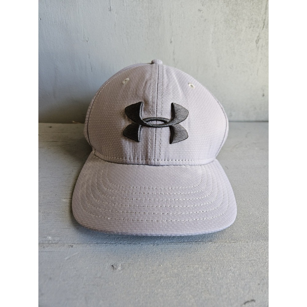 Under Armour Gray Fitted Hat XL Logo Polyester Elastane Baseball Cap Gift Sports